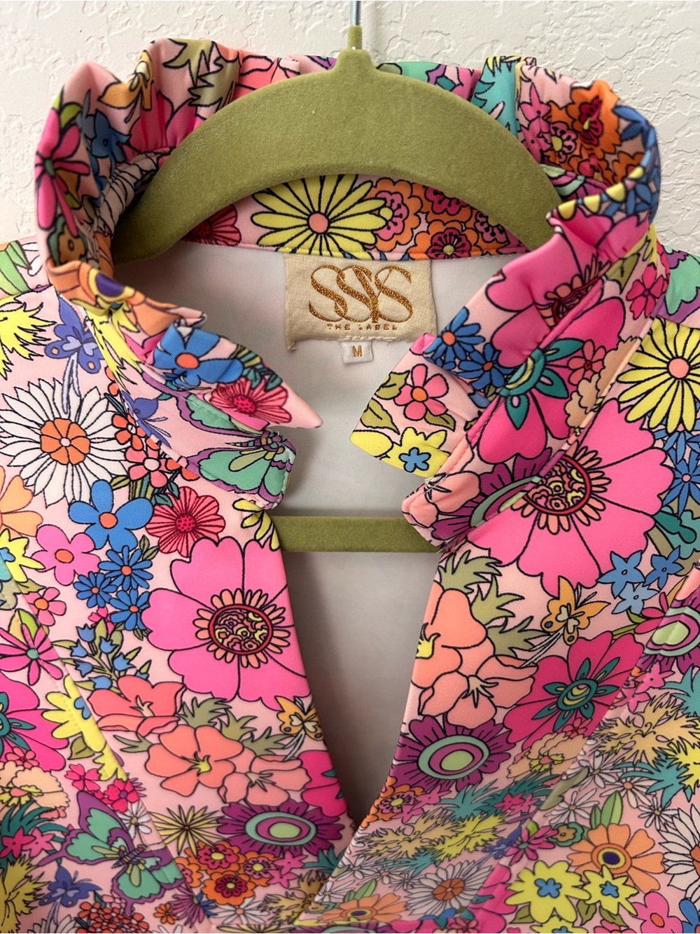 SSYS Peyton Scuba Frill Neck Top in Full Bloom - Picture 6 of 7